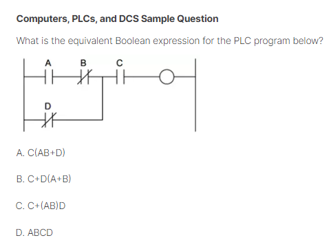 Computers, PLCs, and DCS Sample Answer