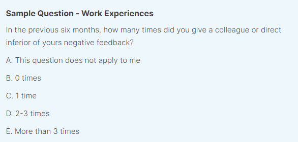 Amazon work experince sample question